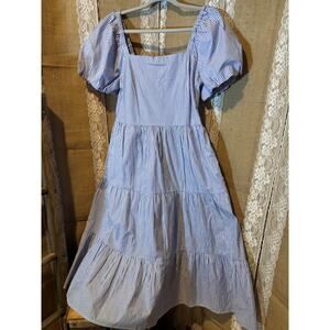 J CREW BLUE WHITE STRIPE DRESS SIZE 10 NEW BEACHY VIBE NAUTICAL TRAD MOM